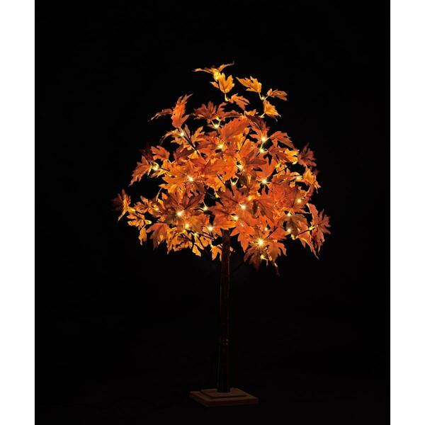 Queens Of Christmas 4 ft. LED Maple Christmas Trees, Warm White & Red LED-LLMPL-04-RE